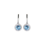 Load image into Gallery viewer, Azure Beauty Blue Topaz and Zircon Earrings