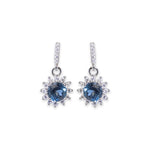 Load image into Gallery viewer, Serene Blue Topaz and Zircon Elegance Earrings