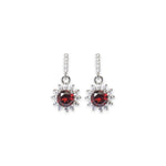 Load image into Gallery viewer, Crimson Radiance Garnet and Zircon Earrings