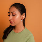 Load image into Gallery viewer, Evil Eye Mother of Pearl Dangal Earrings