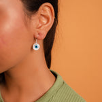 Load image into Gallery viewer, Evil Eye Mother of Pearl Dangal Earrings