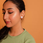 Load image into Gallery viewer, Evil Eye Mother of Pearl Stud