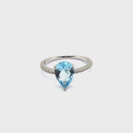 Load and play video in Gallery viewer, Exquisite Blue Topaz Teardrop Ring