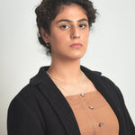 Load image into Gallery viewer, Silver Necklace three lines  and Ball hoops