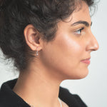 Load image into Gallery viewer, Silver Necklace three lines  and Ball hoops