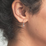 Load image into Gallery viewer, Silver Necklace three lines  and Ball hoops