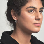 Load image into Gallery viewer, Sterling Silver Zig Zag Hoop Earrings