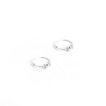Load image into Gallery viewer, Silver Necklace three lines  and Ball hoops