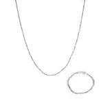 Load image into Gallery viewer, Luminous Amethyst Beaded Bracelet and Necklace Set