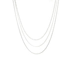 Load image into Gallery viewer, Silver Necklace three lines  and Ball hoops