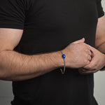 Load image into Gallery viewer, Lapis Lazuli  Flat Curb Chain Bracelet
