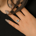 Load image into Gallery viewer, Exquisite Blue Topaz Teardrop Ring