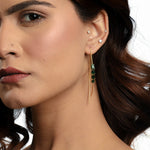 Load image into Gallery viewer, Emerald Fish Hook Style Earrings