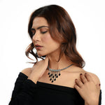 Load image into Gallery viewer, Chandelier Black Onyx and Marcasite Pendant