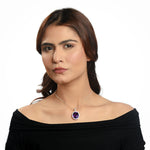 Load image into Gallery viewer, Amethyst and Cubic Zirconia Pendant for Women