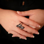 Load image into Gallery viewer, Black Onyx, 'Radiant Leaves' Ring for Women by Ravia