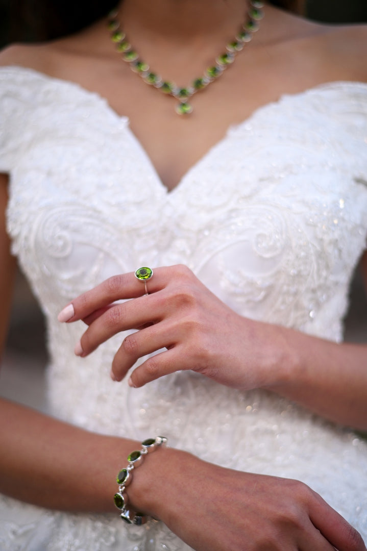 Subtle Peridot Statement Set