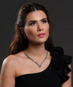 Load image into Gallery viewer, Duchess Style Royal Blue Sapphire and Cubic Zirconia Set
