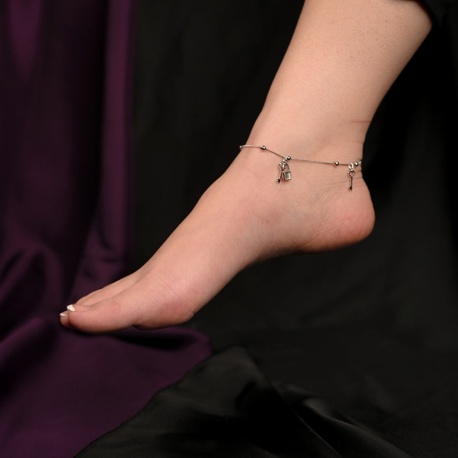 Key Charm Anklet for Women