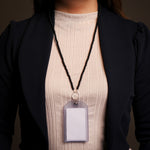 Load image into Gallery viewer, Black onyx Lanyard for ID Cards by Ravia