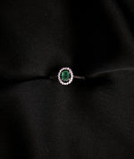 Load image into Gallery viewer, The Starry Night Emerald and Cubic Zirconia Set Ring