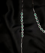 Load image into Gallery viewer, The Starry Night Emerald and Cubic Zirconia Set Bracelet