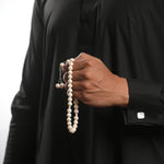 Load image into Gallery viewer, Pearl Tasbih and Mother of Pearl Cufflinks Set by Ravia