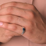Load image into Gallery viewer, Agile Star Sapphire Silver Band