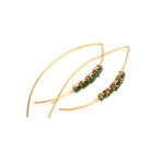 Load image into Gallery viewer, Women's Emerald Fish Hook Style Earrings