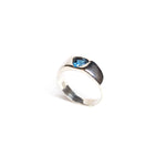 Load image into Gallery viewer, Claddagh London Blue Topaz Ring Band