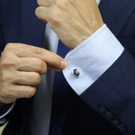 Load image into Gallery viewer, Men's Vintage Sapphire Cufflinks by Ravia