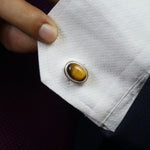 Load image into Gallery viewer, Tiger Eye Cufflinks