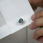 Load image into Gallery viewer, Elite London Blue Topaz Cufflinks