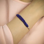 Load image into Gallery viewer,  Lapiz Beads Bracelet with Silver Chain by Ravia