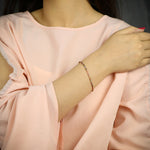Load image into Gallery viewer, Women's Tourmaline Beads Bracelet with silver chain by Ravia