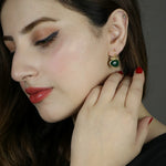 Load image into Gallery viewer, Green Quartz Earrings