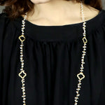 Load image into Gallery viewer, Dangling Pearl Floral Gold Plated Necklace