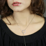 Load image into Gallery viewer, Tie Style Silver Women's Necklace by Ravia