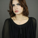 Load image into Gallery viewer, Tie Style Silver  Necklace