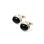 Load image into Gallery viewer, Men's Button Shape Black Onyx Cufflinks by Ravia