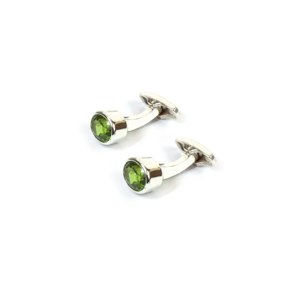 Bezel Peridot Cufflinks