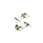 Load image into Gallery viewer, Men's Bezel Peridot Cufflinks
