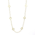 Load image into Gallery viewer, Dangling Pearl Floral Gold Plated Necklace for Women