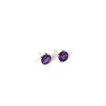 Load image into Gallery viewer, Amethyst Round Stud Earrings for Women