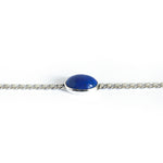 Load image into Gallery viewer, Lapis Lazuli  Flat Curb Chain Bracelet