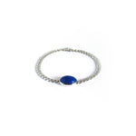 Load image into Gallery viewer, Lapis Lazuli  Flat Curb Chain Bracelet