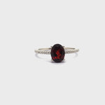 Load and play video in Gallery viewer, Elegant Pear-shaped African Garnet Ring - Radiate Charm and Grace