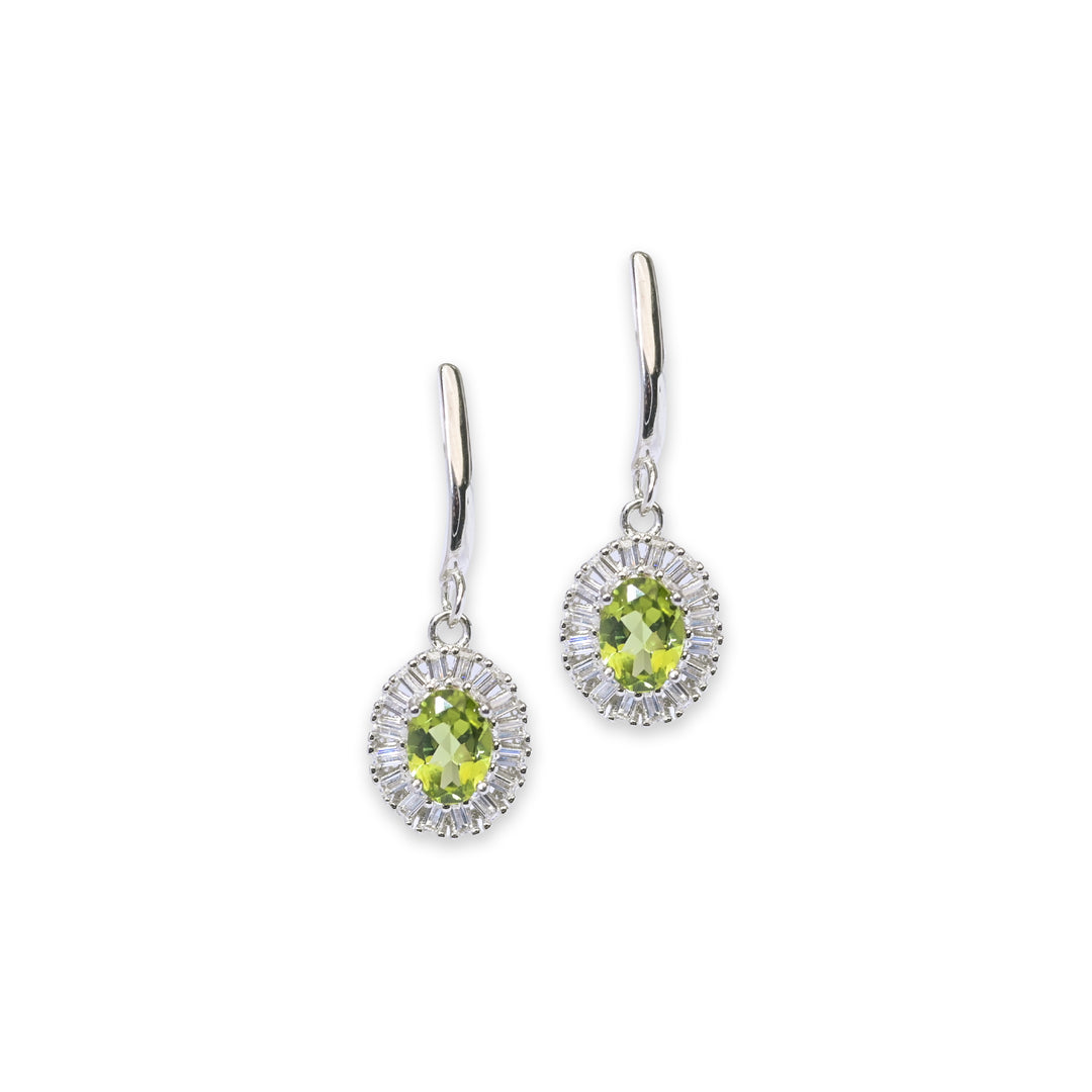 Emerald Breeze Peridot and Zircon Earrings