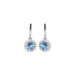 Load image into Gallery viewer, Azure Beauty Blue Topaz and Zircon Earrings
