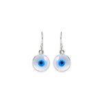 Load image into Gallery viewer, Evil Eye Mother of Pearl Dangal Earrings
